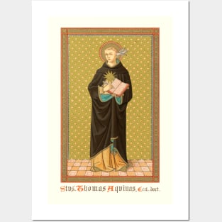 Saint Thomas Aquinas Holy Card Posters and Art